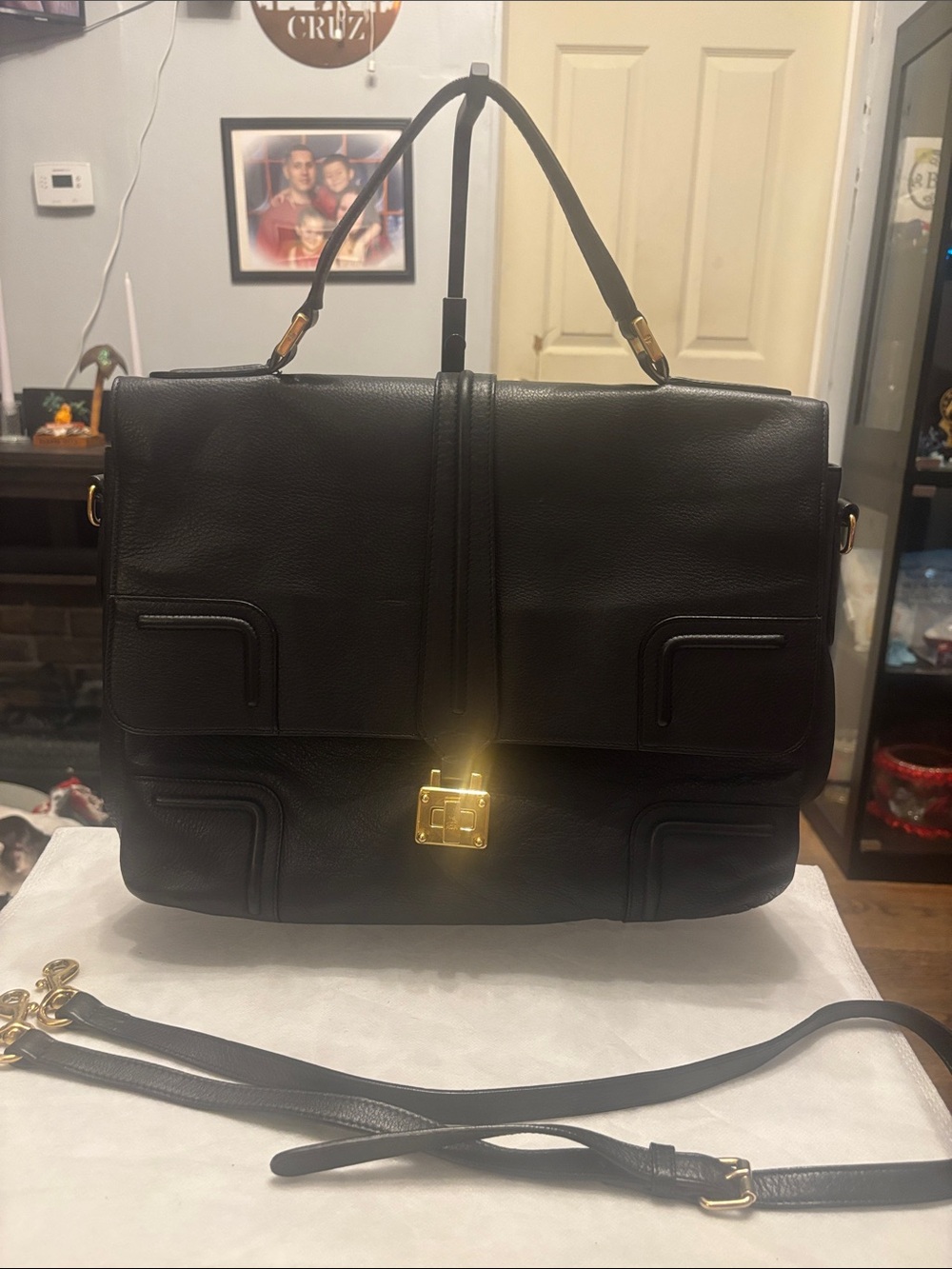 MCM rare vintage  Leather Briefcase Hardware and unbranded  Strap Suede inside